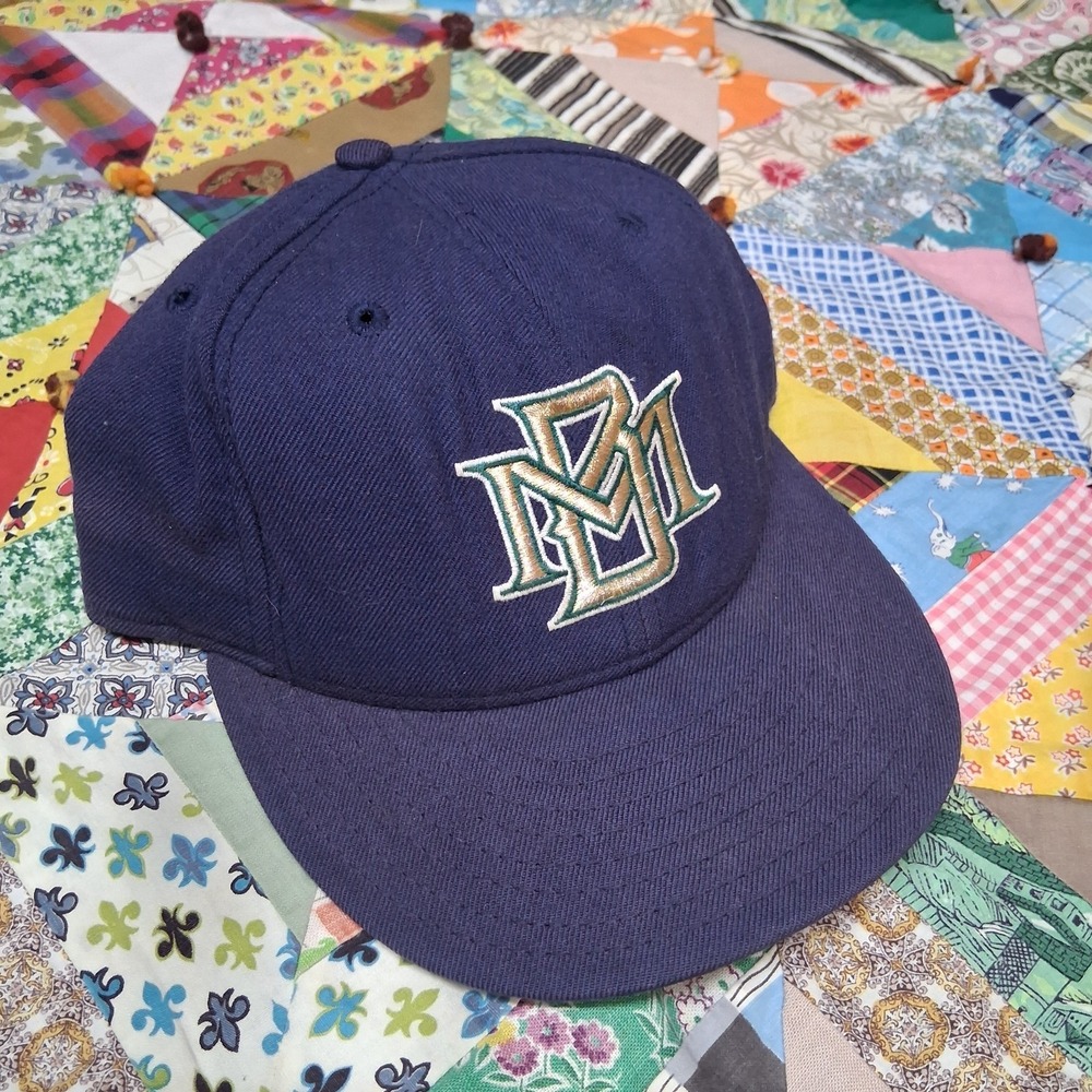 Vintage New Era 5950 Milwaukee Brewers Wool Hat Size 7 Made In USA 125th Anniv